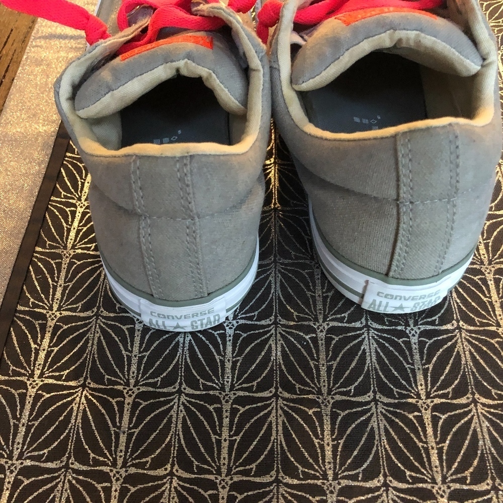 Converse All Stars Juniors Gray Kicks Pink Laces 6 - Picture 5 of 6